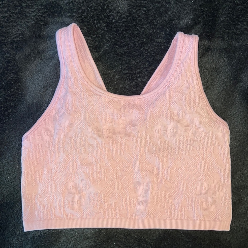 ‘OFFLINE by aerie’ pink floral sports top/bra